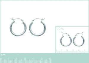 Boucles d'oreilles créoles argent 925 rhodié gris rhodié