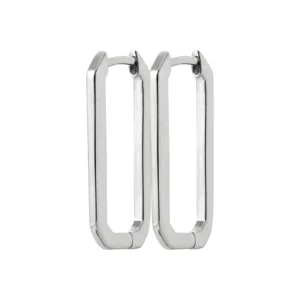 Boucles d'oreilles créoles argent 925 rhodié gris rhodié