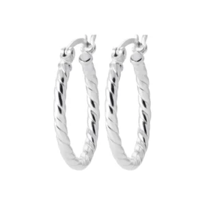 Boucles d'oreilles créoles argent 925 rhodié gris rhodié