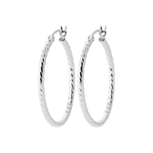 Boucles d'oreilles créoles argent 925 rhodié gris rhodié