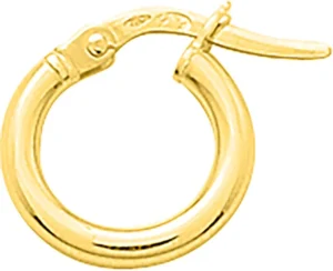 Boucles d'oreilles créoles lisses or 375/1000 jaune fil 2mm d 8mm