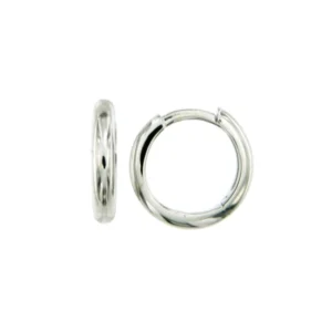 Boucles d'oreilles créoles lisses or blanc 750 Or 750/1000 Gris rhodié