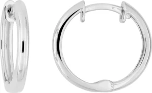Boucles d'oreilles créoles or 375/1000 blanc Gris rhodié