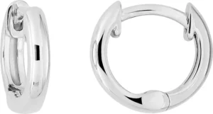 Boucles d'oreilles créoles or 750/1000 blanc ø ext 9 mm Gris rhodié