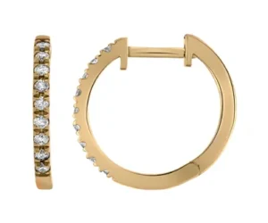 Boucles d'oreilles créoles Or 750/1000 mini diamants Jaune