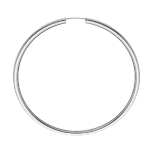 Boucles d'oreilles créoles or blanc 375 1.6mm d.int 60mm Or 375/1000 Gris rhodié