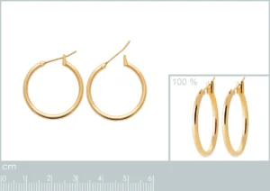 Boucles d'oreilles créoles plaqué or 750 3mic jaune