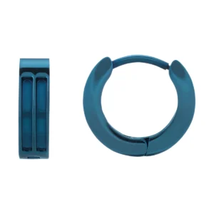 Boucles d'oreilles jourdan puces tilos acier bleu