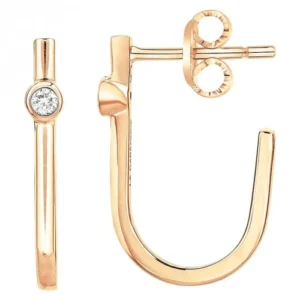 Boucles d'oreilles la garçonne diamant puces pl.or jaune 3mor 750 1000, 2 diamant 0,03cts