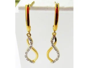 Boucles d'oreilles pendantes dm t 0,09ct or jaune Or 750/1000