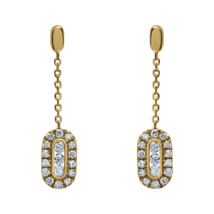 Boucles d'oreilles pendantes Or 750/1000 diamant hp1 0.212ct Jaune