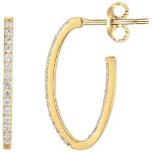 Boucles d'oreilles pendantes plaque or 3 microns et 48 oxydes de zirconium jaune