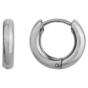 Boucles d'oreilles phebus créoles acier gris