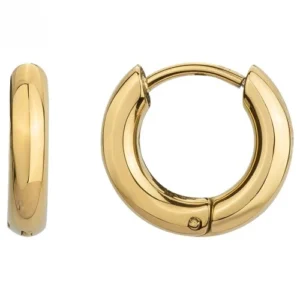 Boucles d'oreilles phebus créoles acier ipg jaune