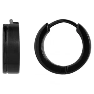 Boucles d'oreilles phebus puces acier ipn noir