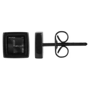 Boucles d'oreilles phebus puces ipn carb.noir acier