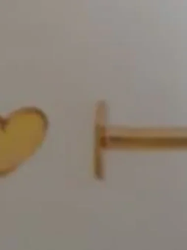 Boucles d&rsquo;oreilles piercing de levre coeur or 375 or 375/1000 jaune