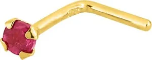 Boucles d'oreilles piercing de nez rubis or 375/1000 jaune