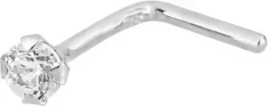 Boucles d'oreilles piercing nez zirconium or37 0.10g Or 375/1000 Gris rhodié