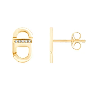 Boucles d'oreilles puces 10 diamants 0,02ct or jaune 750/1000