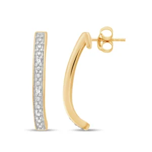 Boucles d'oreilles puces 4dts 0,005cts Or 375/1000 Bicolore