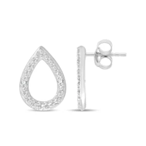 Boucles d'oreilles puces 4dts 0,005cts or blanc 375 Or 375/1000 Gris rhodié