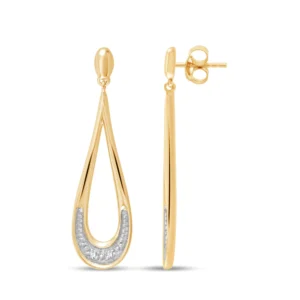 Boucles d'oreilles puces 4dts 0,005cts or jaune rh 375 Or 375/1000