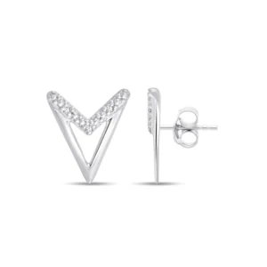 Boucles d'oreilles puces 6dts 0,010cts or blanc 375 Or 375/1000 Gris rhodié
