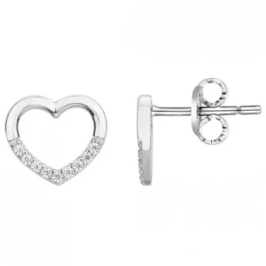 Boucles d'oreilles puces argent. 18 oxydes de zirconium gris rhodié