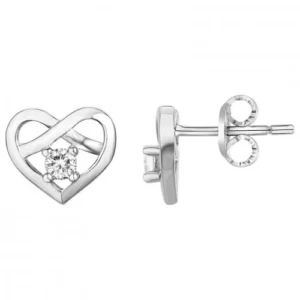 Boucles d'oreilles puces argent. 2 oxydes de zirconium gris rhodié