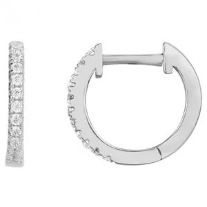 Boucles d'oreilles puces argent. 22oxydes de zirconium gris rhodié