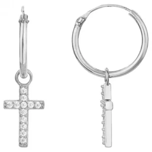 Boucles d'oreilles puces argent 24oxydes de zirconium gris rhodié