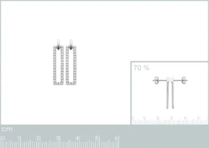 Boucles d'oreilles puces argent 925 rhodié oxydes de zirconium gris