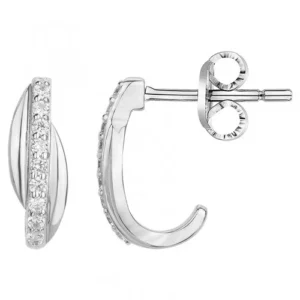 Boucles d'oreilles puces argent. et 18 oxydes de zirconium gris rhodié