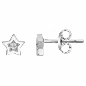 Boucles d'oreilles puces argent. et 2 oxydes de zirconium gris rhodié
