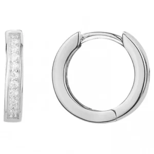 Boucles d'oreilles puces argent et 20oxydes de zirconium gris rhodié