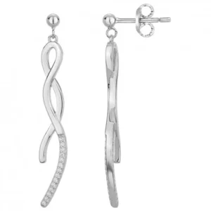 Boucles d'oreilles puces argent. et 28 oxydes de zirconium gris rhodié