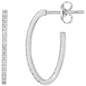 Boucles d'oreilles puces argent. et 48 oxydes de zirconium gris rhodié