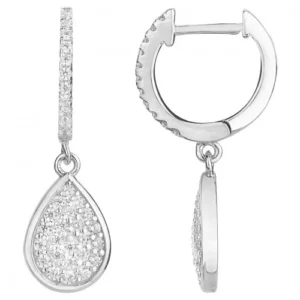 Boucles d'oreilles puces argent. et 68oxydes de zirconium gris rhodié