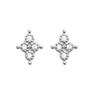 Boucles d'oreilles puces argent gris rhodié