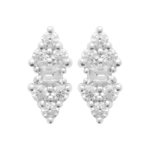 Boucles d'oreilles puces argent gris rhodié
