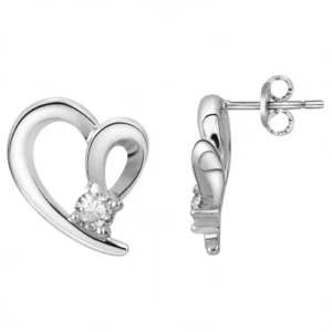 Boucles d'oreilles puces argent. oxydes de zirconium gris rhodié