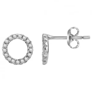 Boucles d'oreilles puces argent. oxydes de zirconium gris rhodié