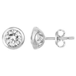Boucles d'oreilles puces argent oxydes de zirconium serti clos gris