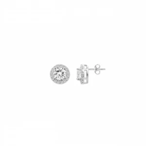 Boucles d'oreilles puces argent serti oxydes de zirconium gris
