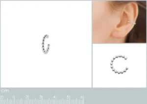 Boucles d'oreilles puces bague d'oreille argent 925 rhodié vendue a l'unite gris rhodié