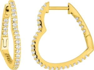 Boucles d'oreilles puces bo.créo oxydes de zirconium plaqué or jaune