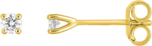 Boucles d'oreilles puces Bo. diamant 0.10ct h-p1 or 750/1000 jaune