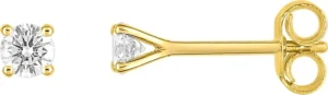 Boucles d'oreilles puces Bo. diamant 0.20ct h-p1 or 750/1000 jaune