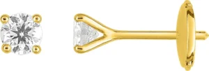 Boucles d'oreilles puces Bo. diamant 0.40ct h-si or 750/1000 jaune